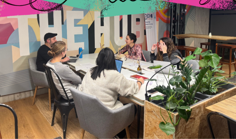 ETH-TECH team members working together at The Hub, Hamburg