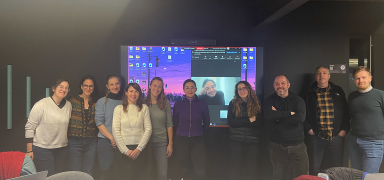 ETH-TECH project team at a partner meeting, with a colleague joining online